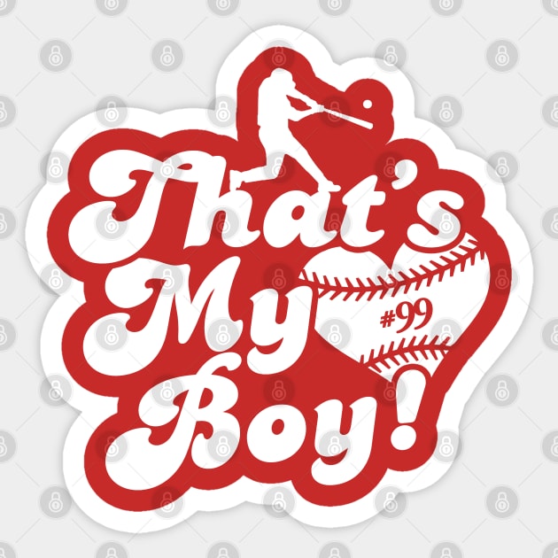 That's My Boy Love Heart Baseball Mom #99 Sticker by TeeCreations